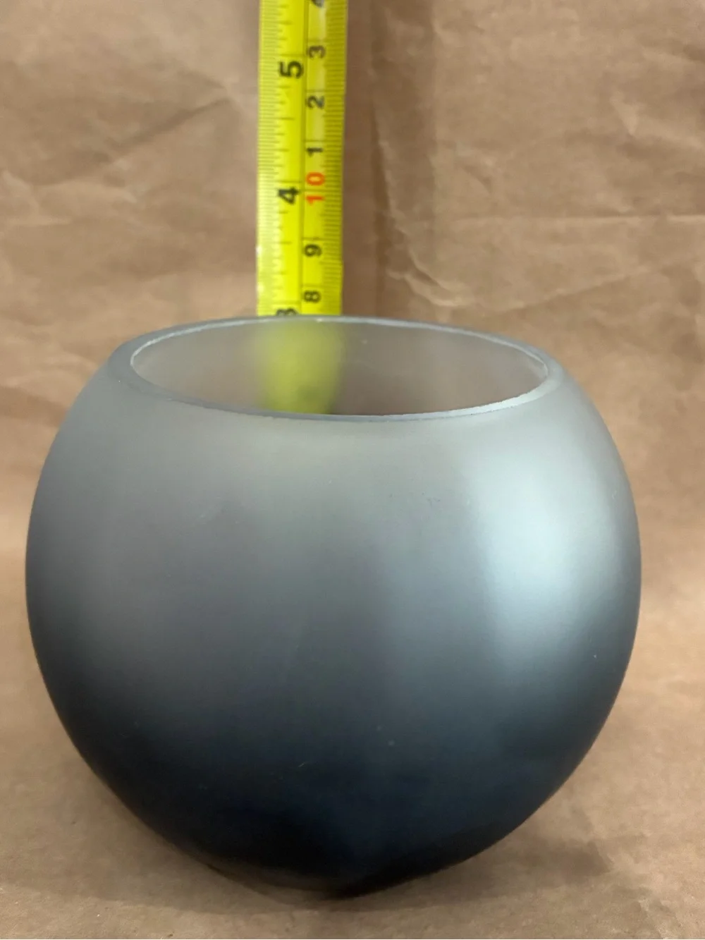 Yankee Candle Glass TeaLight Votive Candle Holder Ombré Gray Black Melon Frosted